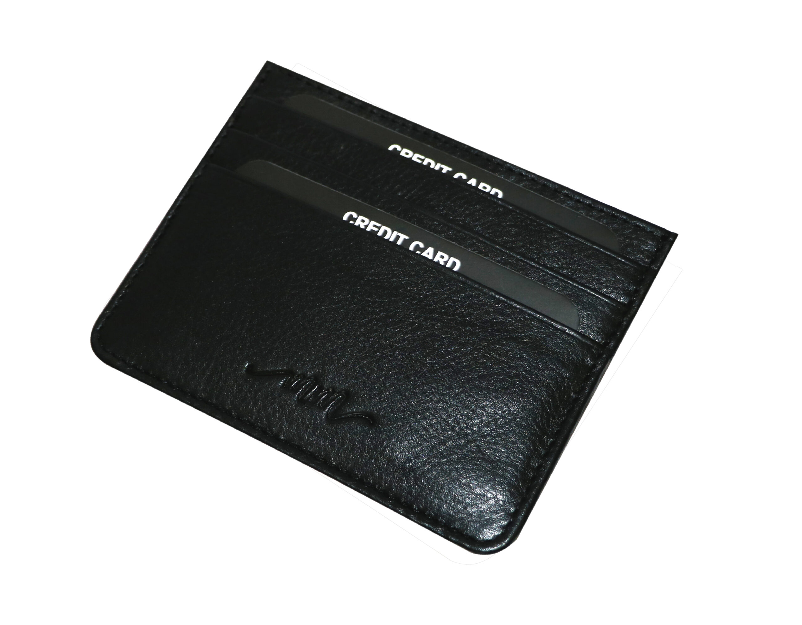 MM Designs Genuine Leather Black Credit Card Holder for Men and Women - Image 2