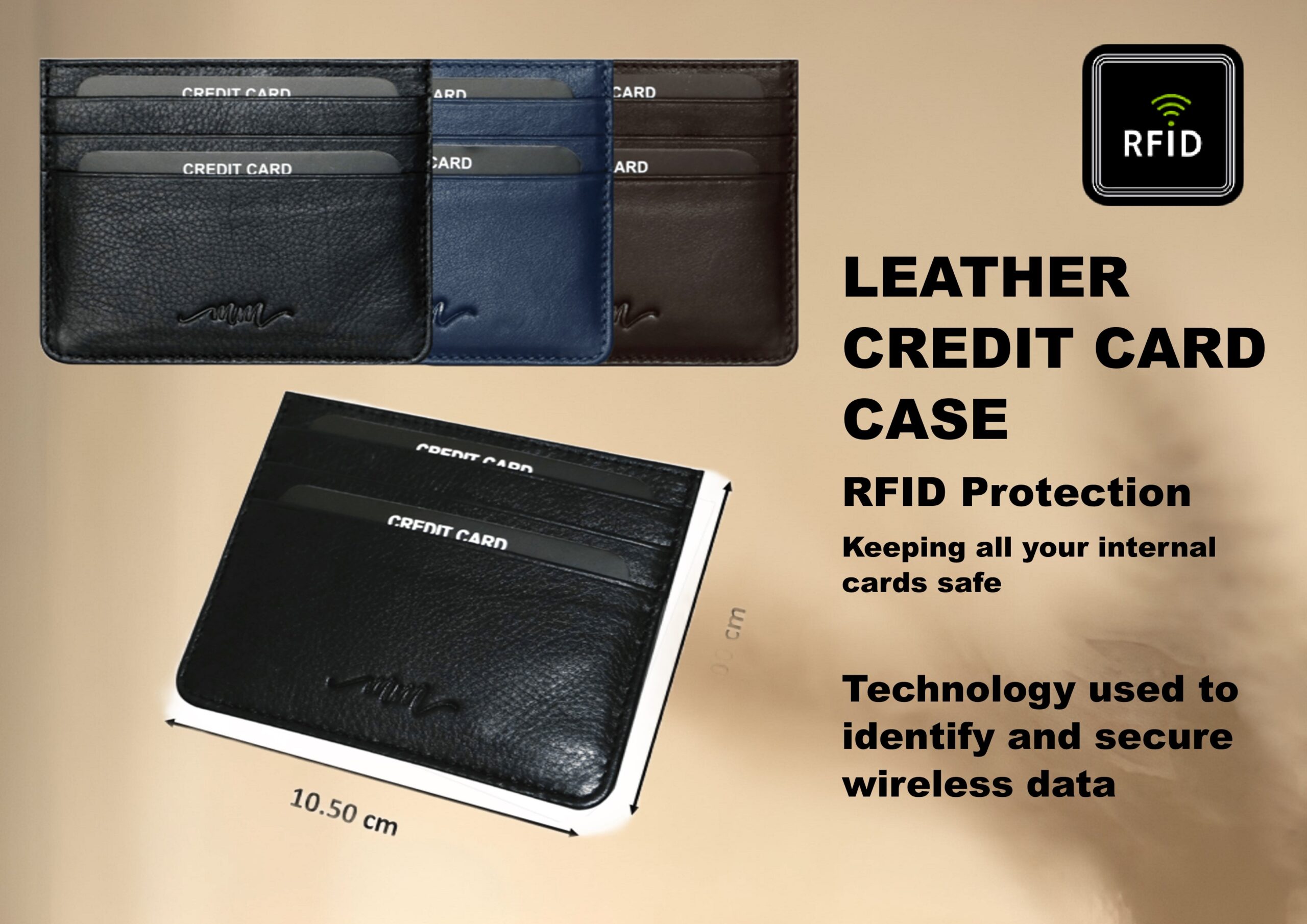 MM Designs Genuine Leather Black Credit Card Holder for Men and Women - Image 5
