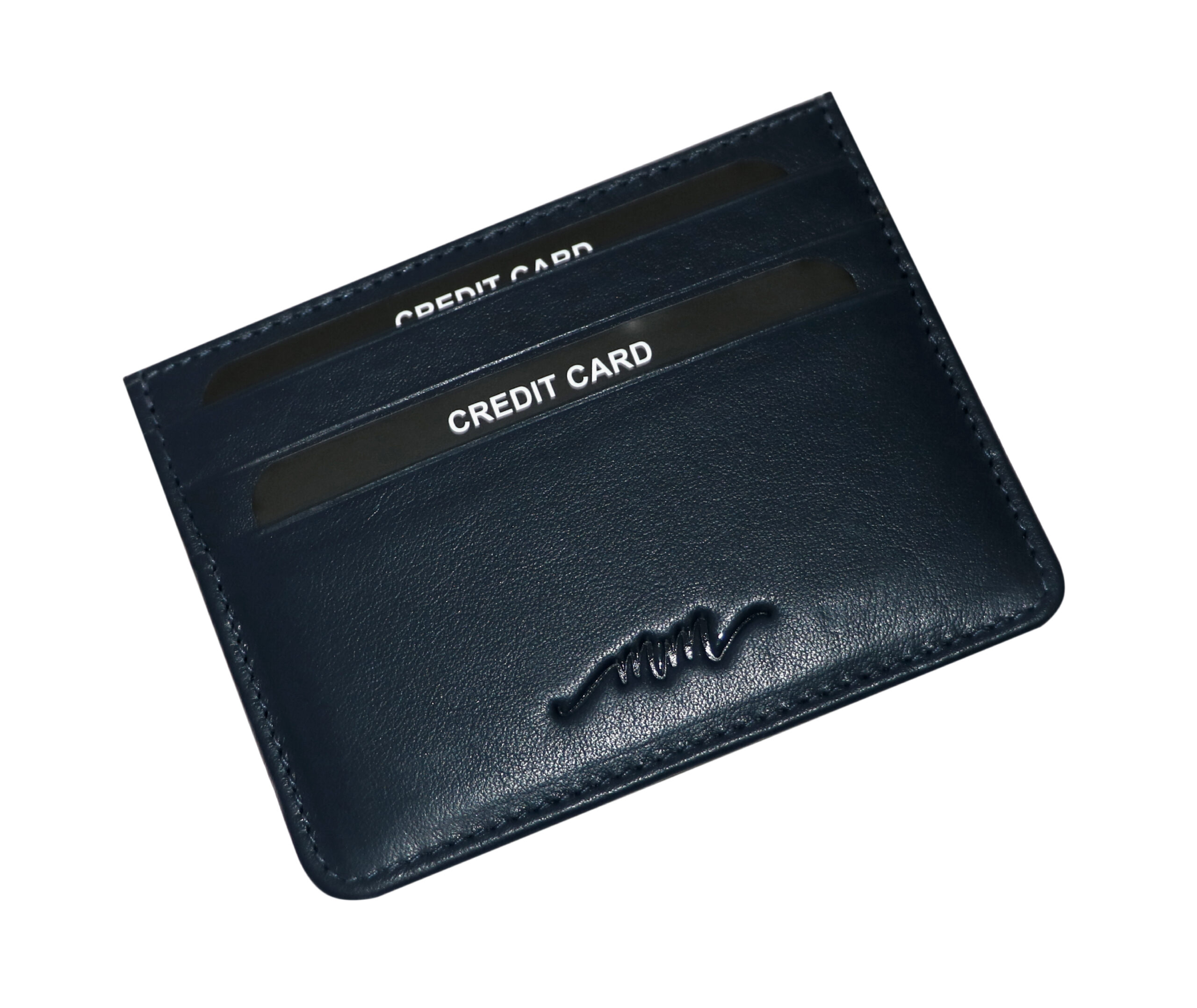 MM Designs Genuine Leather Blue Credit Card Holder for Men and Women - Image 2
