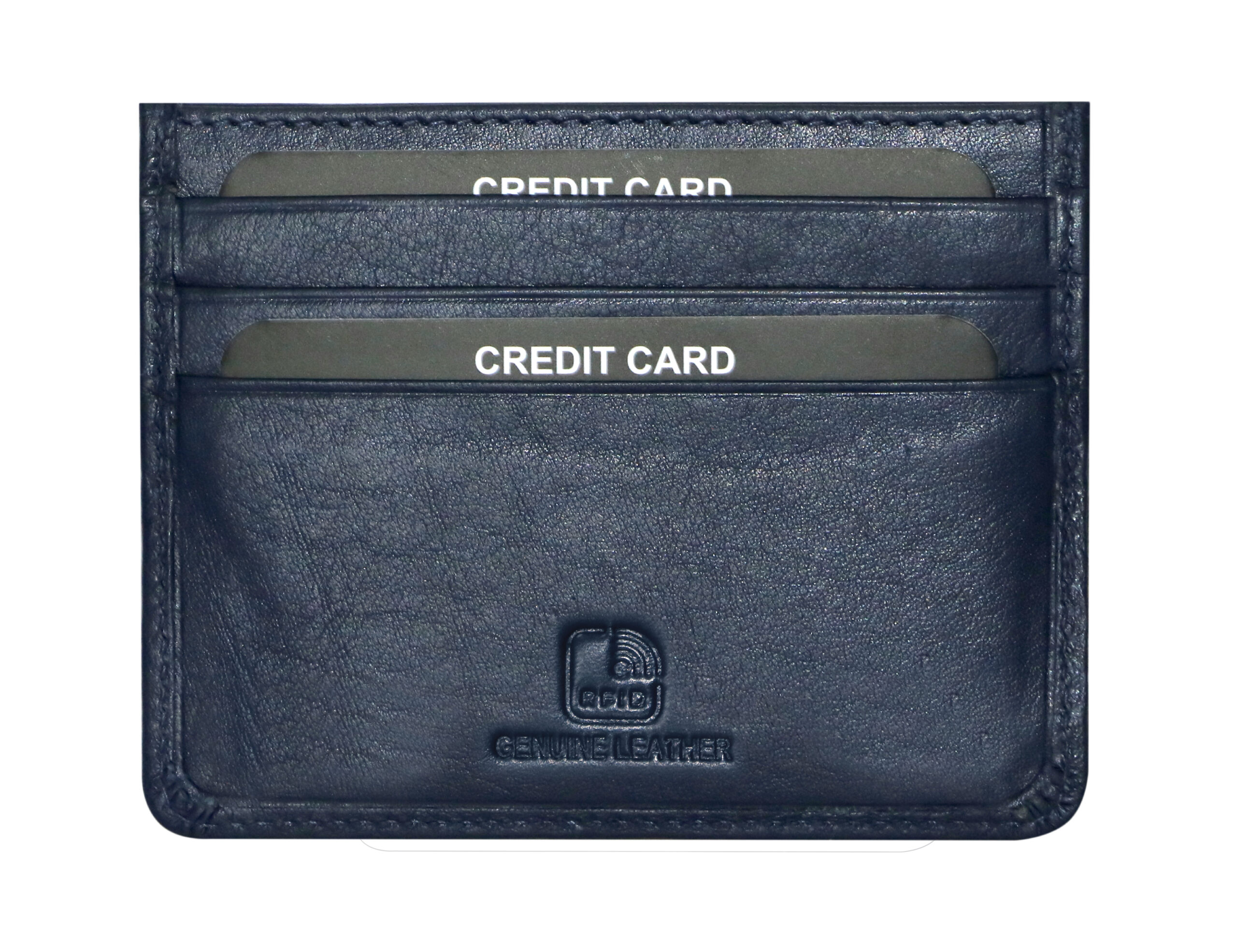 MM Designs Genuine Leather Blue Credit Card Holder for Men and Women - Image 3