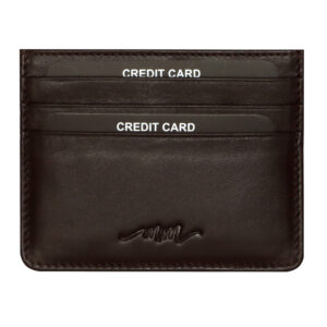 MM Designs Genuine Leather Brown Credit Card Holder for Men and Women