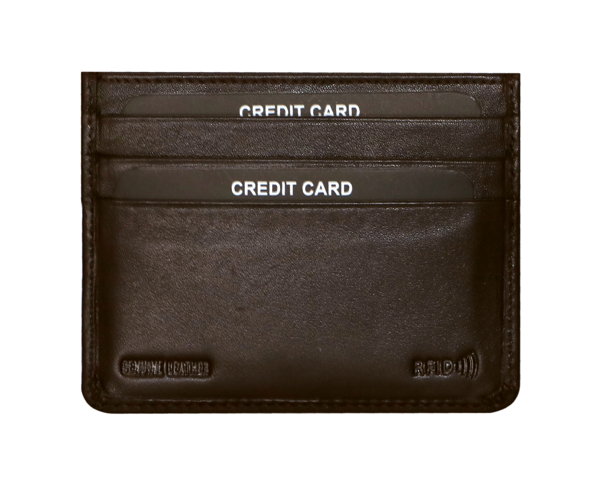 MM Designs Genuine Leather Brown Credit Card Holder for Men and Women - Image 2