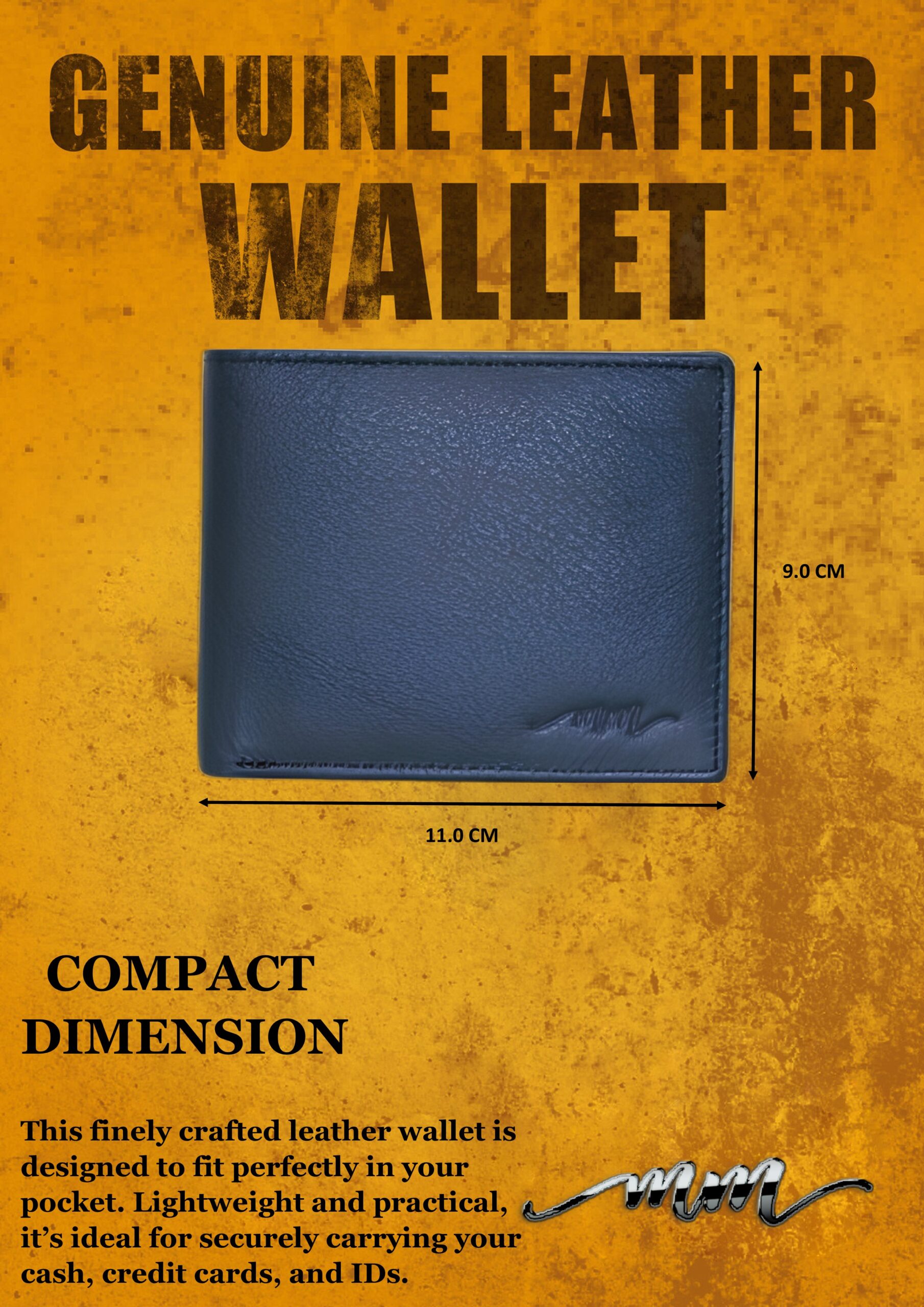 MM Designs | Genuine Leather Navy Wallet for Men - Image 7