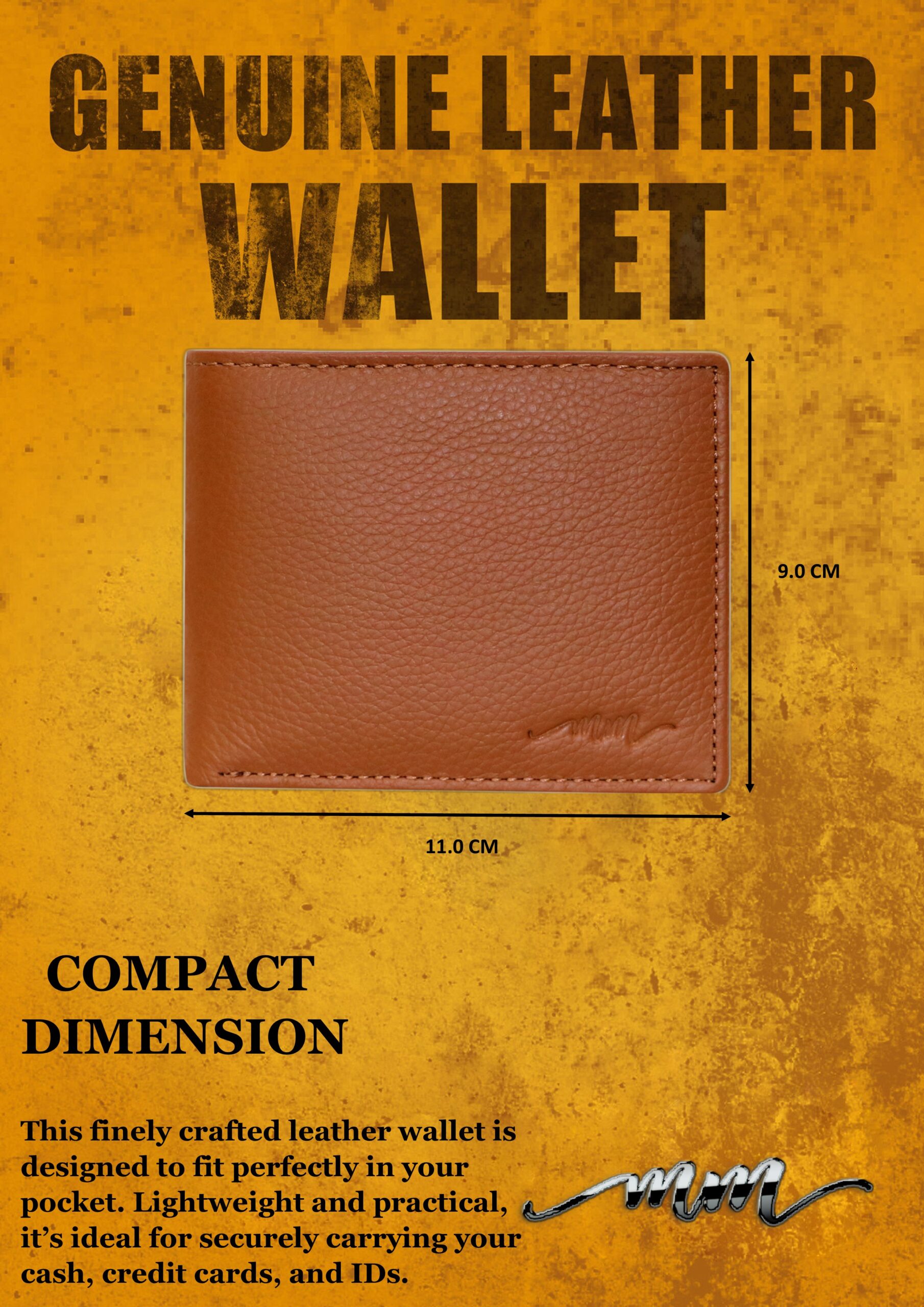 MM Designs | Genuine Leather Tan Wallet for Men - Image 8